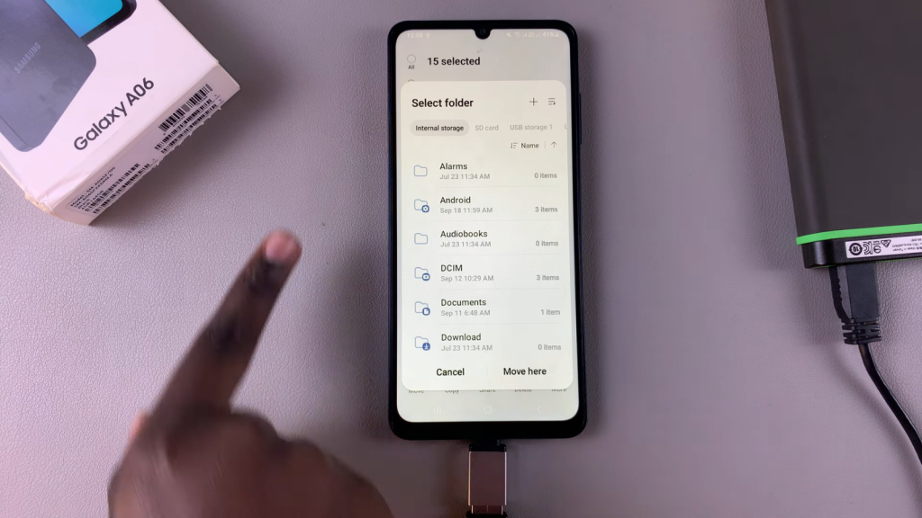 Transfer Files From An External Hard Disk To Samsung Galaxy A06