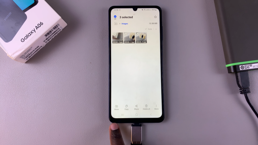 Transfer Files From Samsung Galaxy A06 To An External Hard Disk