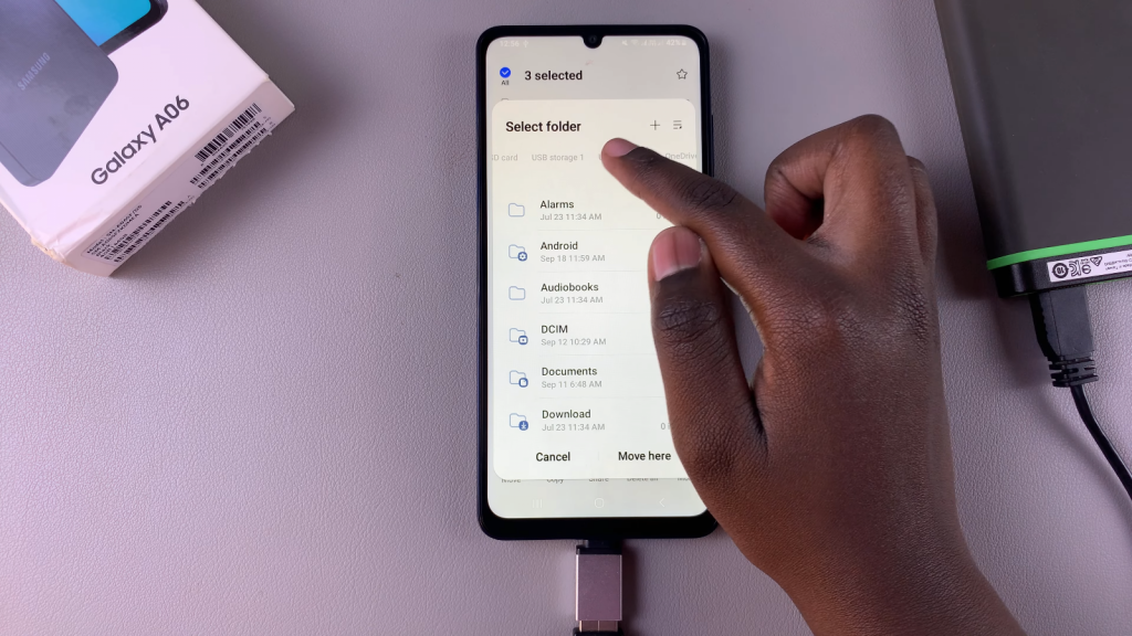Transfer Files From Samsung Galaxy A06 To An External Hard Disk