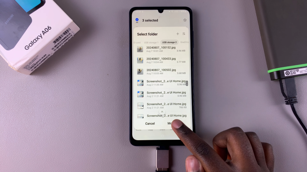 Transfer Files From Samsung Galaxy A06 To An External Hard Disk