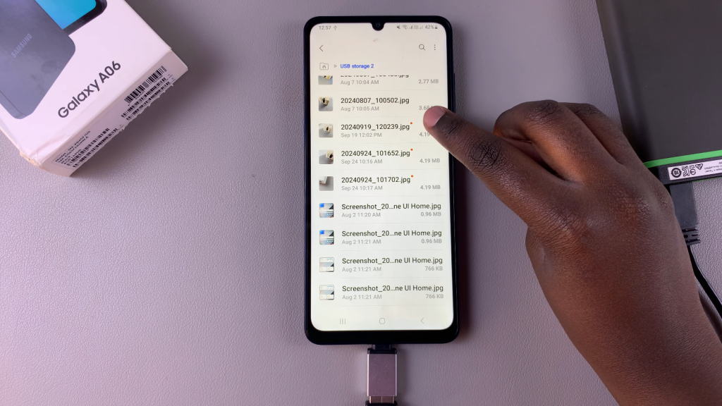 Transfer Files From Samsung Galaxy A06 To An External Hard Disk