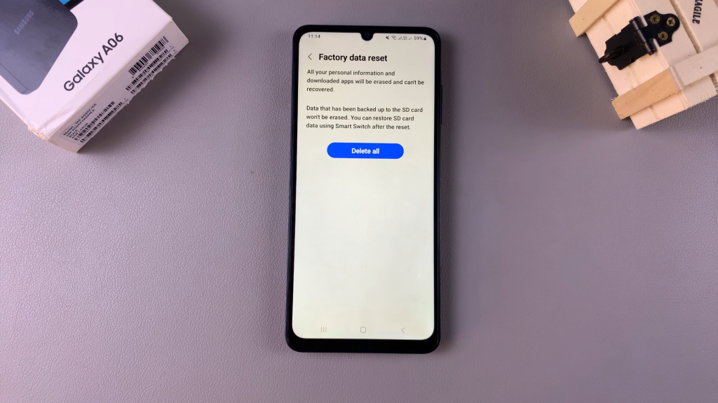  Factory Reset Samsung Galaxy A06