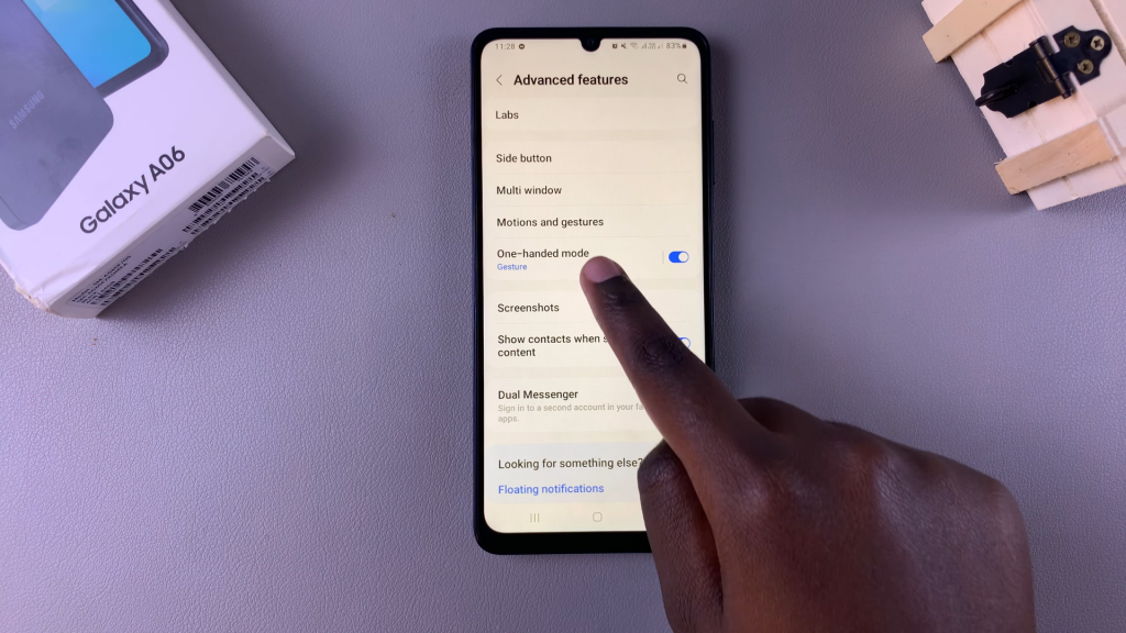Enable One Handed Mode On Samsung Galaxy A06