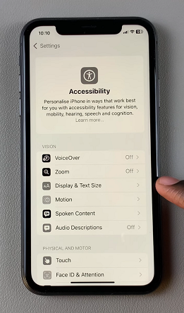 Display & Text Size Accessibility Settings On iPhone 11