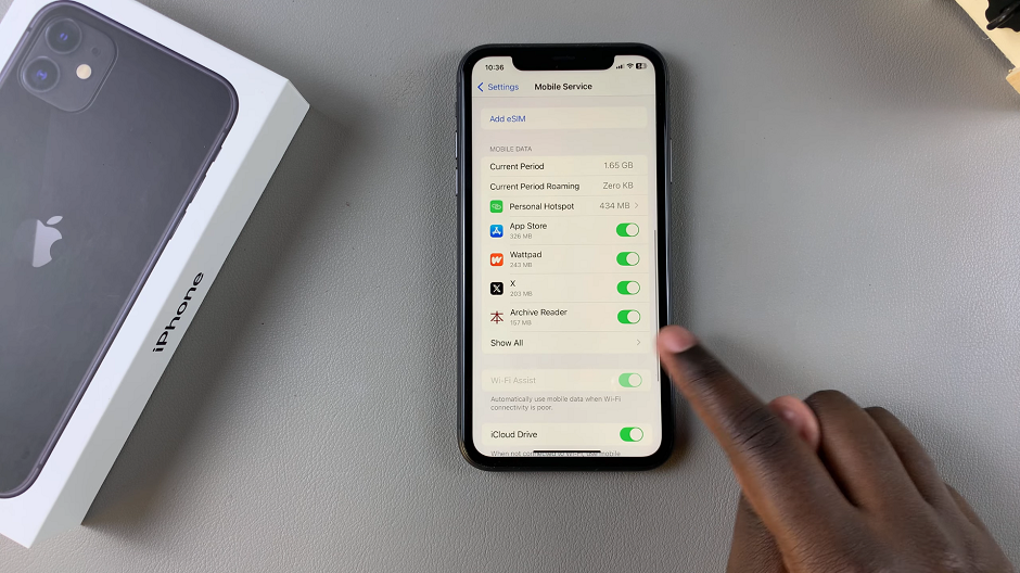 Mobile Service Settings On iPhone 11