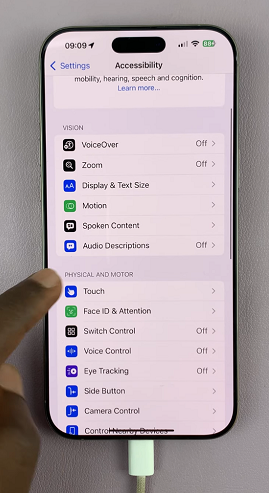 Touch Accessibility Settings On iPhone 16