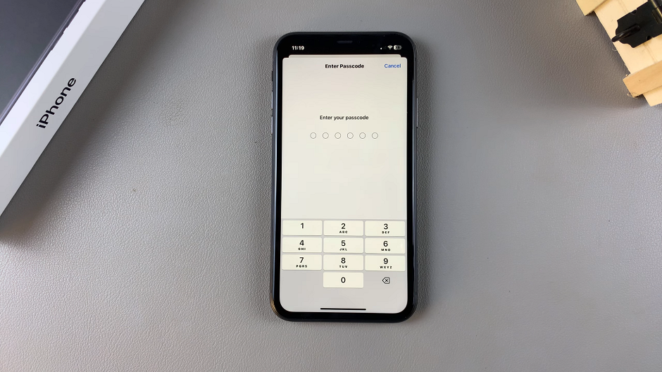 Verify with passcode On iPhone 11