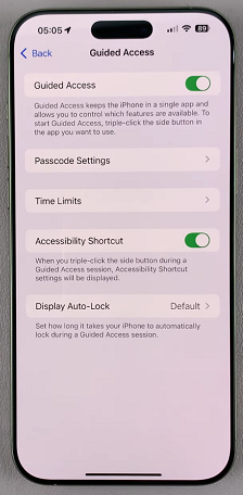 Enable Guided Access On iPhone 16