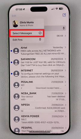Select All Messages On iPhone 16