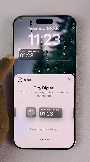 Add Dual Clock Widget On iPhone 16