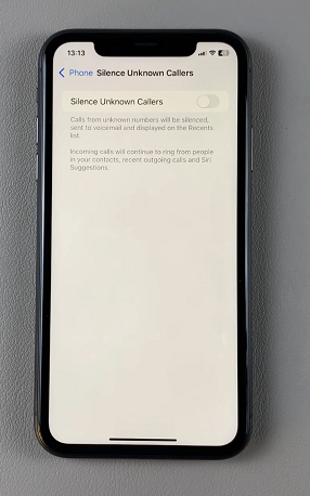 Disable Silence Unknown Callers On iPhone 11