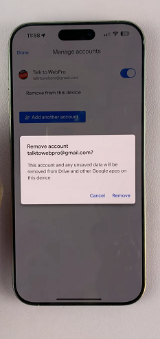 Remove Google Account From iPhone 16 / 16 Pro