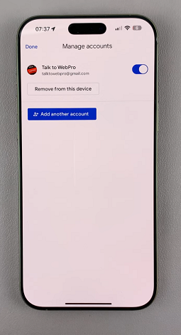 Google Account On iPhone 16 / 16 Pro