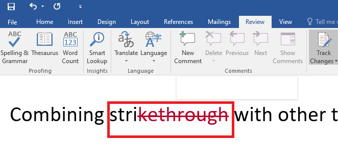 Strikethrough Text in Microsoft Word