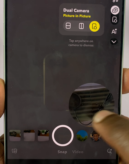 Snapchat Picture in Picture Dual Camera On iPhone 16