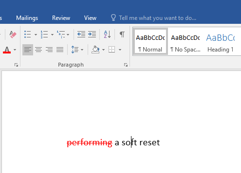 Strikethrough Text in Microsoft Word