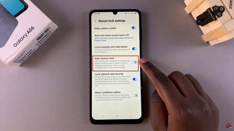 How To Enable Auto Factory Reset On Samsung Galaxy A06