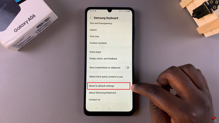 How To Reset Keyboard Settings On Samsung Galaxy A06