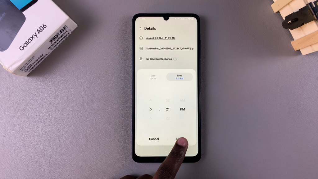 Change Date & Time Of a Photo On Samsung Galaxy A06