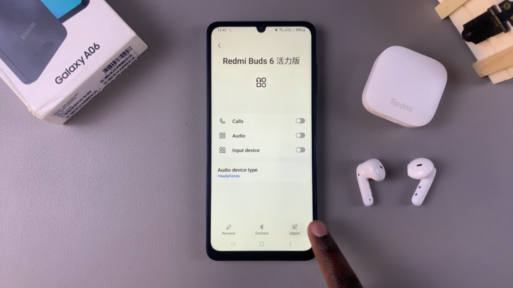 Disconnect & Unpair Bluetooth Earphones From Samsung Galaxy A06