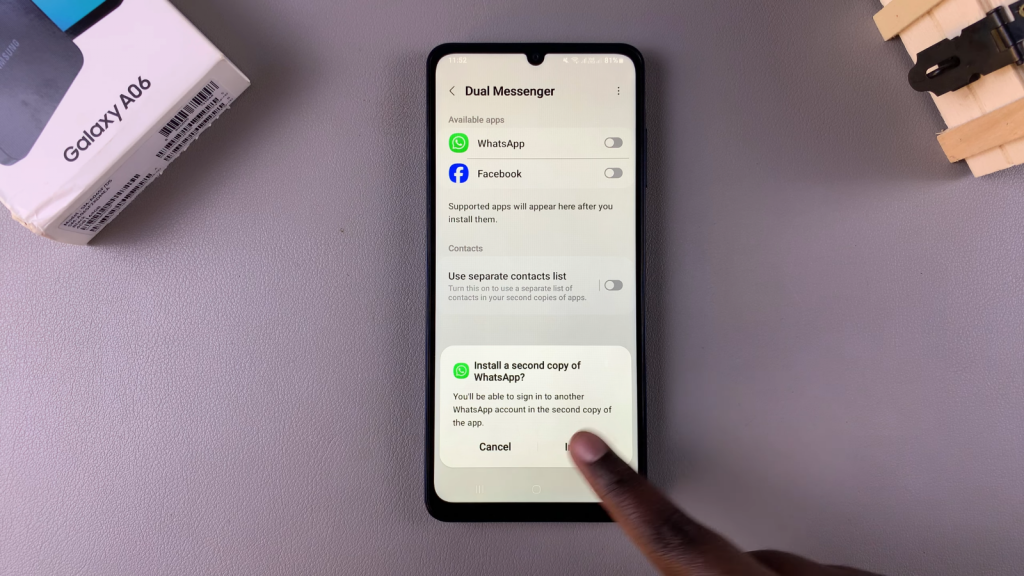 Set Up Two WhatsApp Accounts On Samsung Galaxy A06