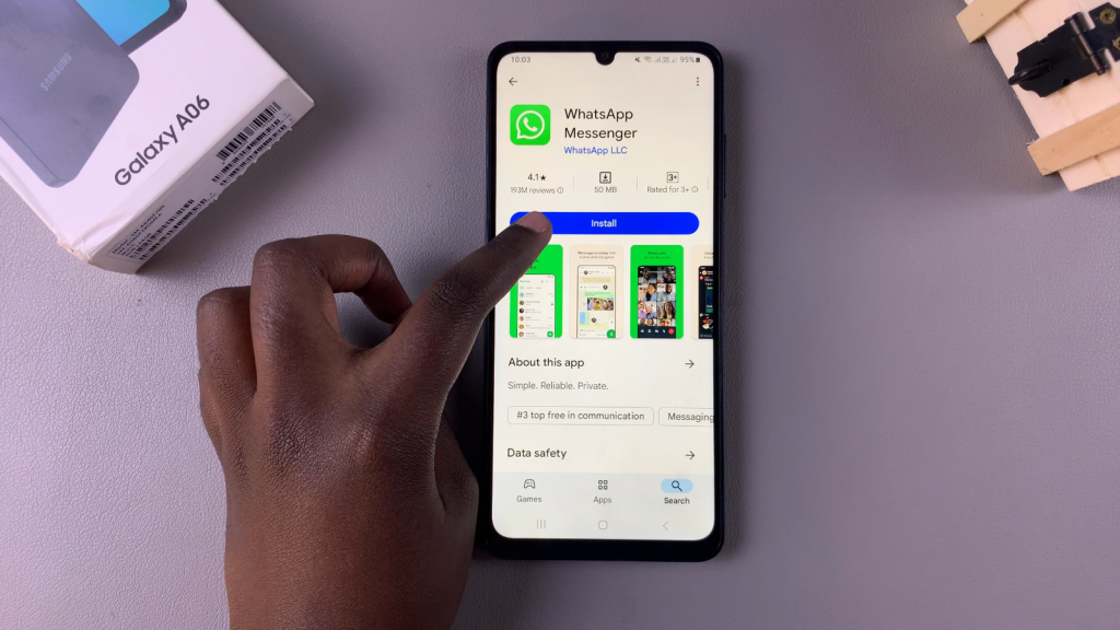 Install & Set Up WhatsApp On Samsung Galaxy A06
