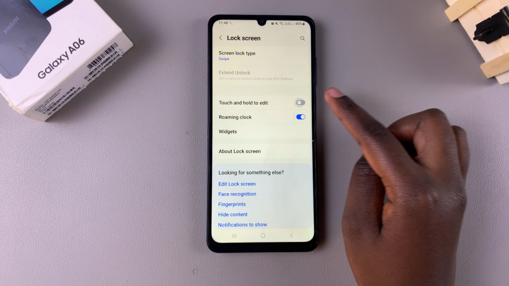 Enable/Disable Touch & Hold To Edit Lock Screen On Samsung Galaxy A06