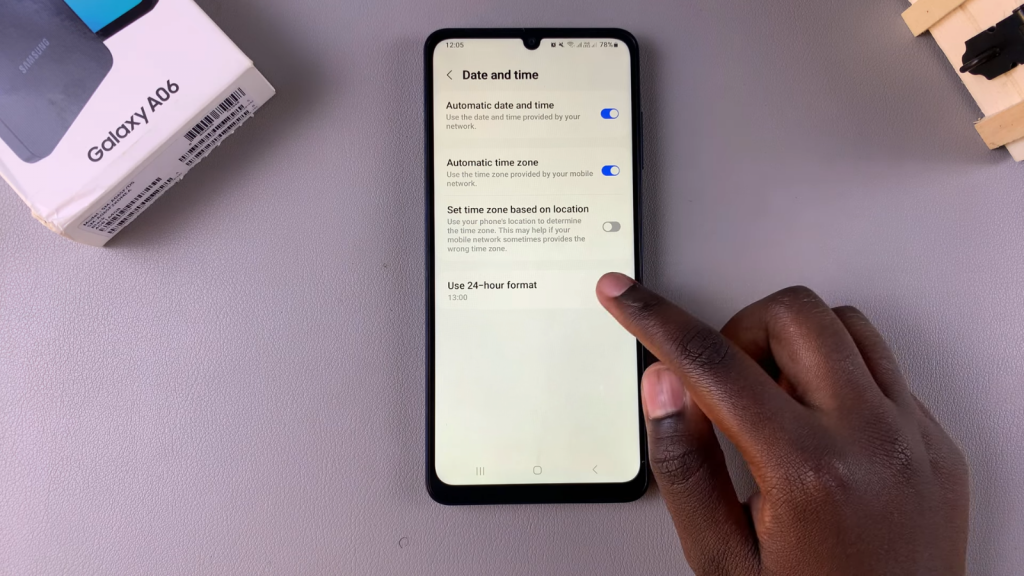 Set Clock To 24-Hour / AM/PM System On Samsung Galaxy A06.