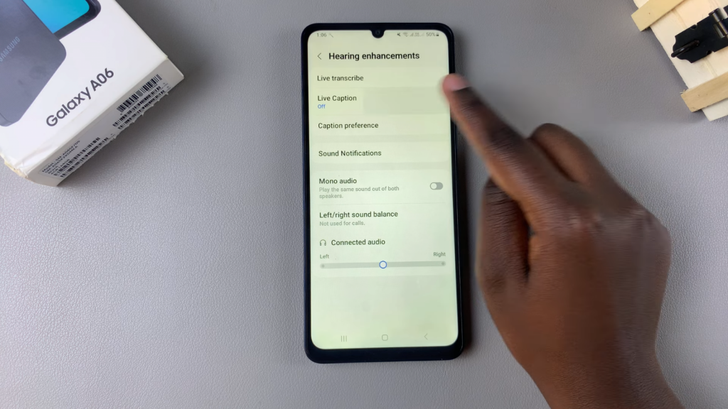 Turn Live Captions On/Off On Samsung Galaxy A06