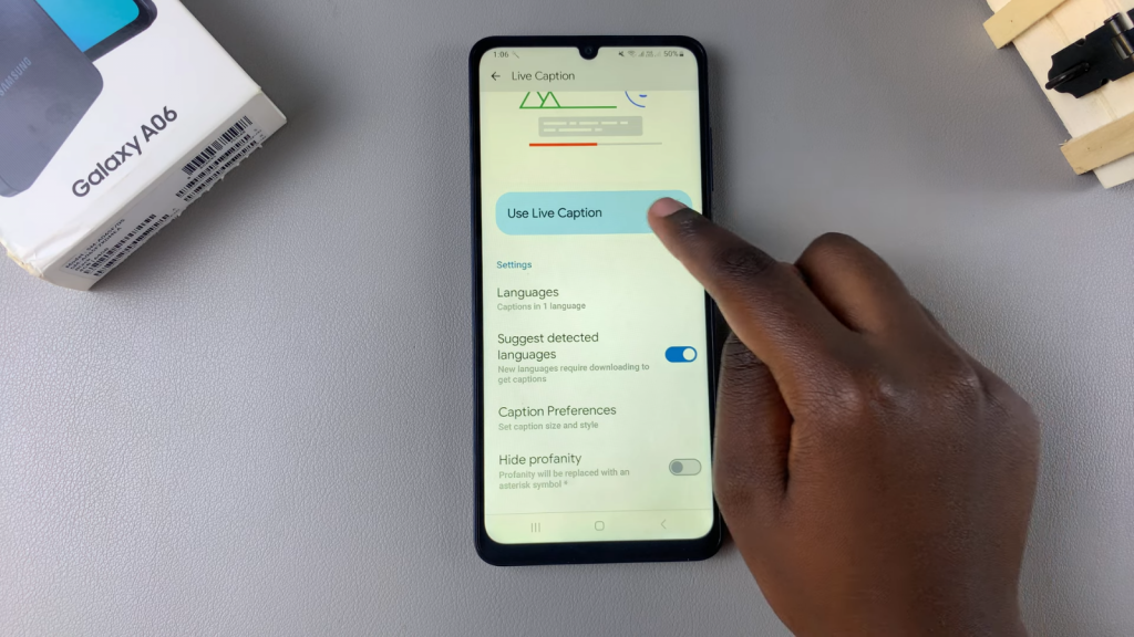 Turn Live Captions On/Off On Samsung Galaxy A06