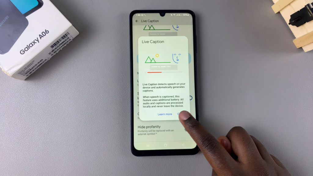 Turn Live Captions On/Off On Samsung Galaxy A06
