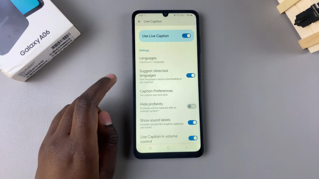 Turn Live Captions On/Off On Samsung Galaxy A06