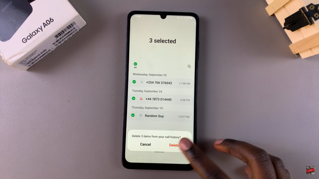 Clear Call Log History On Samsung Galaxy A06