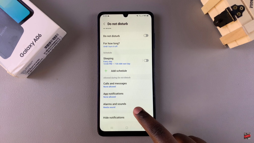 Enable/Disable Alarms In Do No Disturb Mode On Samsung Galaxy A06