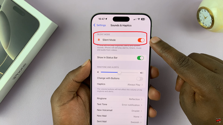 Turn ON Silent Mode On iPhone 16 Pro