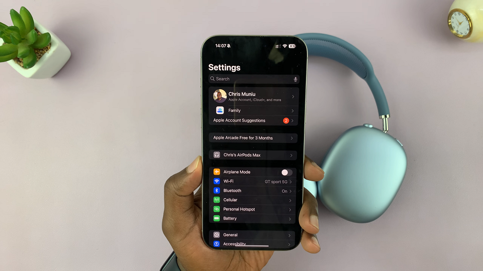 AirPods max In Settings