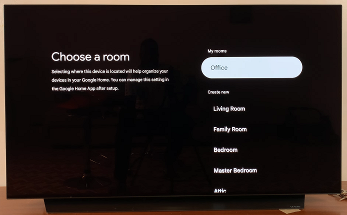 Choose a Room For Google TV Streamer