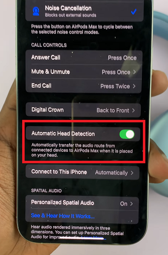 How To Enable/Disable Automatic Head Detection On AirPods Max