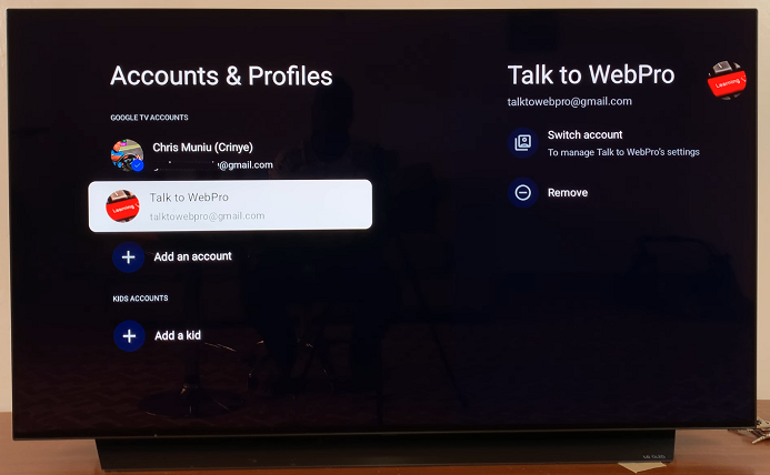 Google Accounts On Google TV Streamer