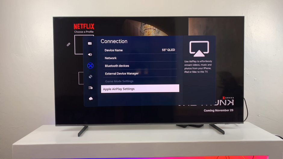 Apple AirPlay Settings On Samsung Smart TV