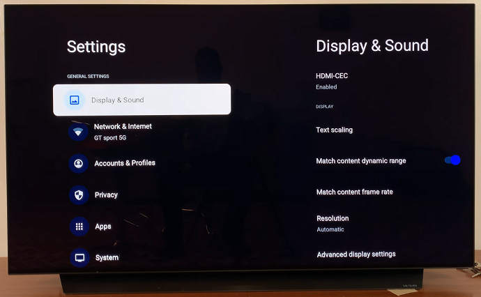 Display & Sound On Google TV Streamer