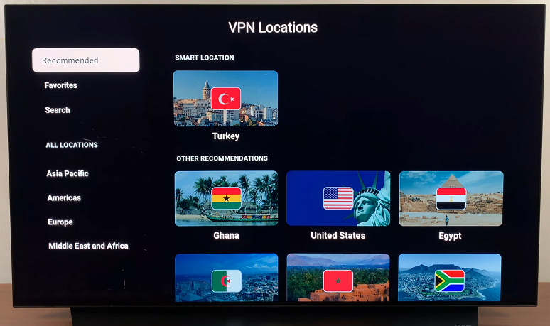 ExpressVPN Locations On google TV Streamer