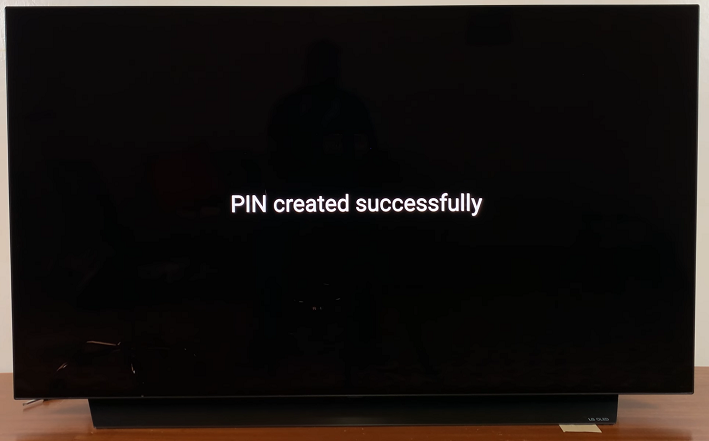 PIN Created Successfully On Google TV Streamer