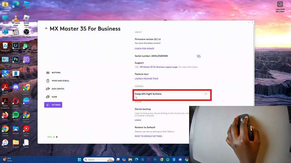 How To Invert Left / Right Mouse Buttons On MX Master 3S