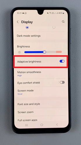 How To Enable / Disable Adaptive Brightness On Galaxy A16