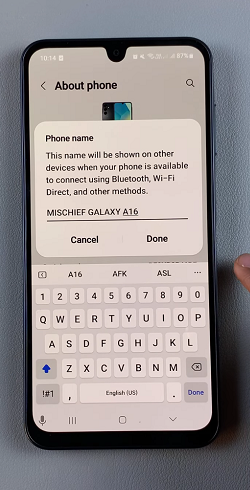 How To Change Samsung Galaxy A16 Name