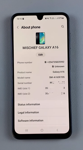 Change Samsung Galaxy A16 Name