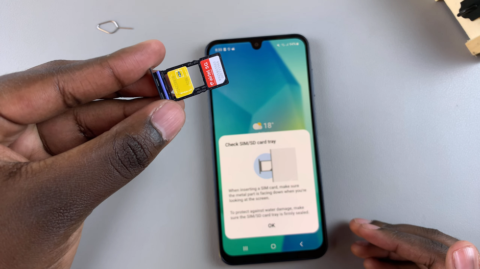 Insert SIM Cards On Samsung Galaxy A16