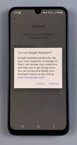 Turn On Google Assistant On A16
