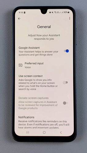 Enable Google Assistant On Galaxy A16